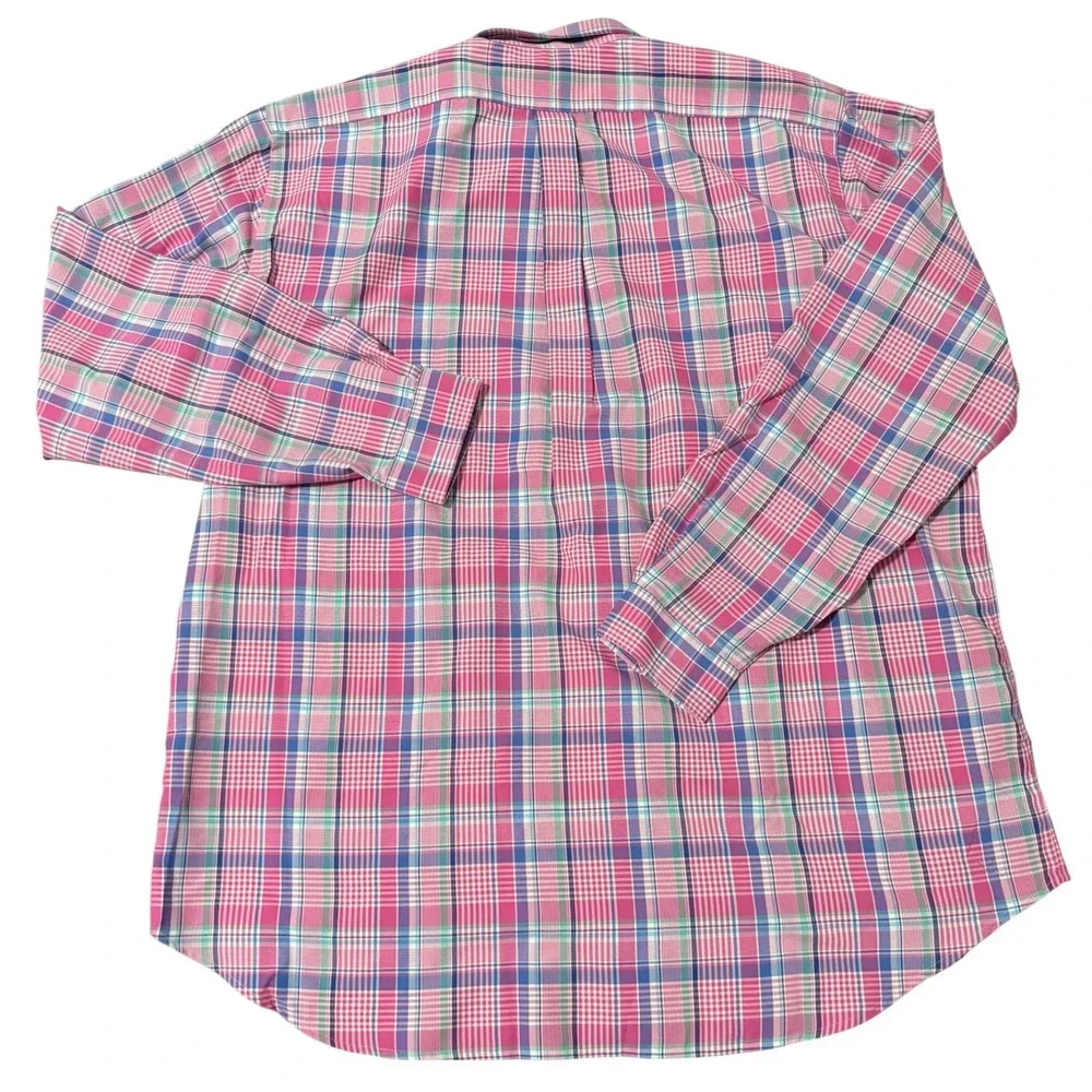 Polo Ralph Lauren Men's Plaid Performance Button Down Shirt 2XLT Pink Blue Green